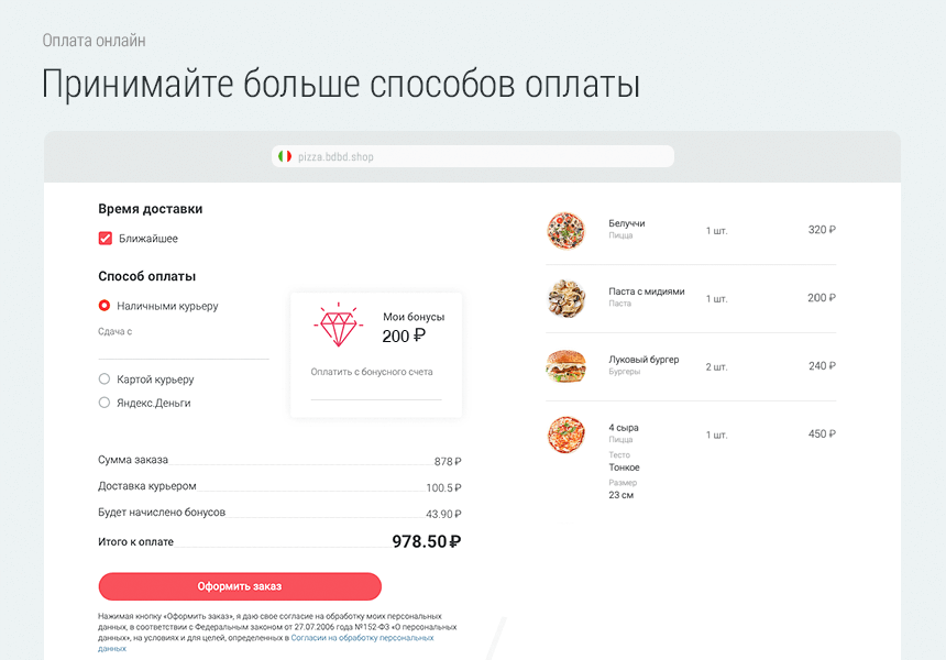 Доставка пиццы. Доставка еды. Delivery Pizza.