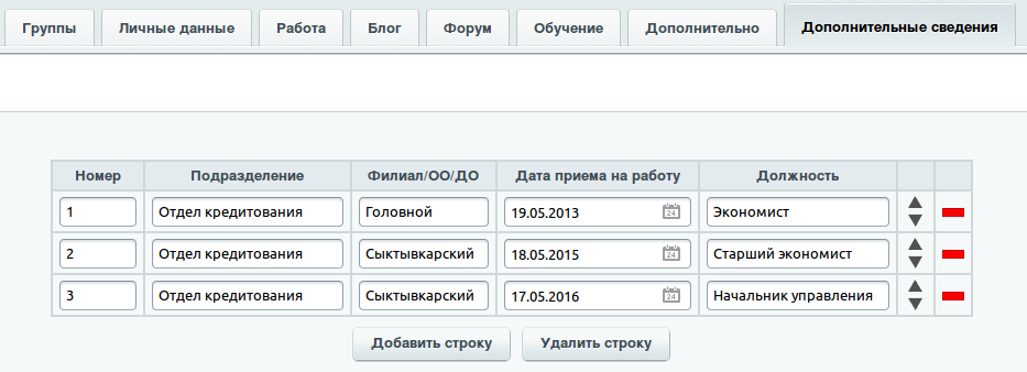 Настраиваемые таблицы