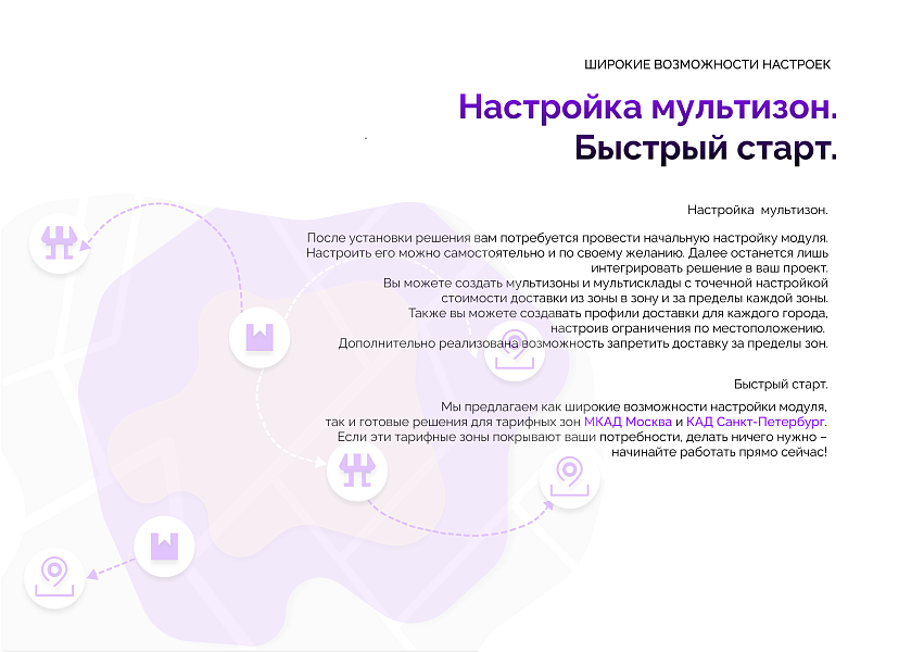 Расчет стоимости доставки по зонам с подсказками от DaData