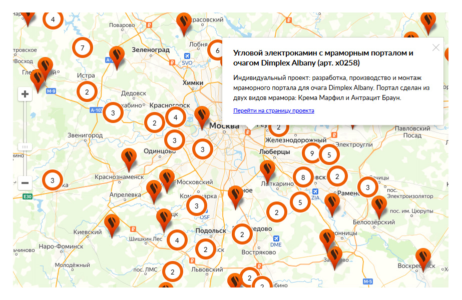whatAsoft: Яндекс.карта объектов инфоблока Big Data