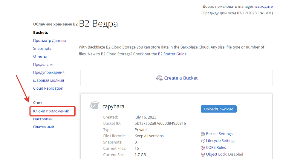 Хранение резервных копий в облаке Backblaze