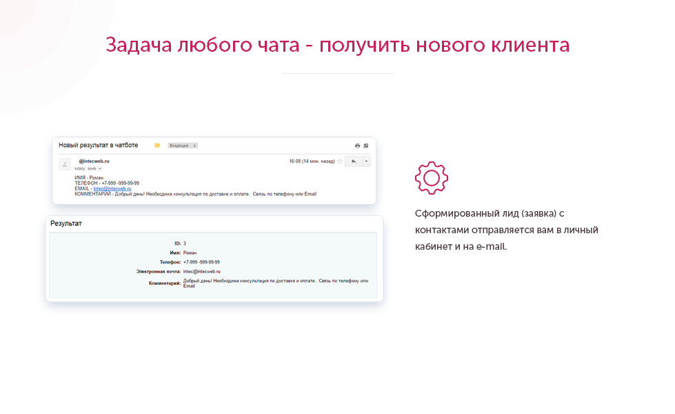 INTECBOT - Чат бот для сайта. Ловец лидов. Роботизированный онлайн-консультант.