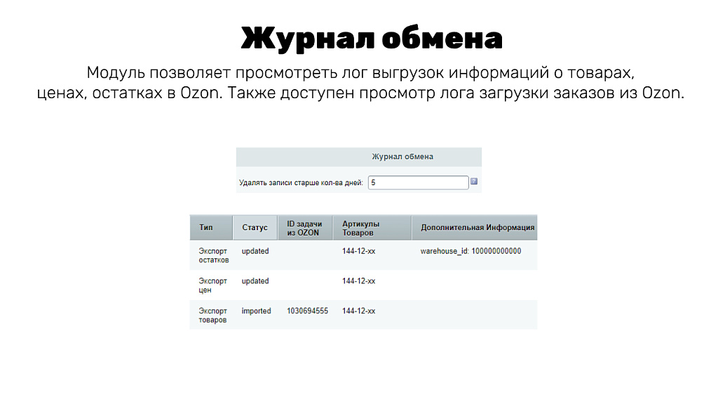 Интеграция с OZON (ОЗОН): товары, цены, остатки, заказы (гибкая настройка)