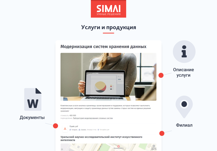 SIMAI-SF4: Сайт научно-исследовательского института - адаптивный с версией для слабовидящих