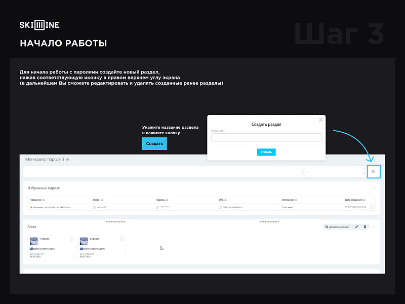 Skillline - менеджер паролей
