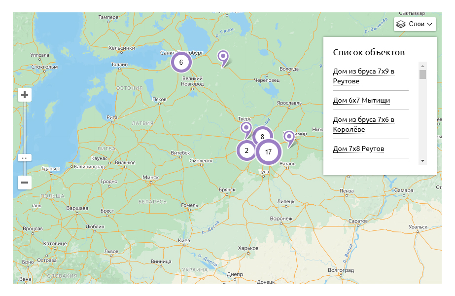 whatAsoft: Яндекс.карта объектов инфоблока