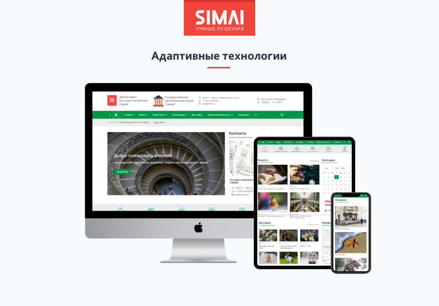 SIMAI-SF4: Сайт учреждения культуры - музея, адаптивный с версией для слабовидящих