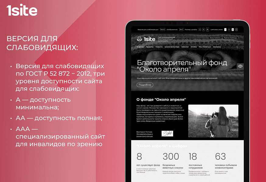 1Site.NKO - Сайт некоммерческой организации, благотворительного фонда