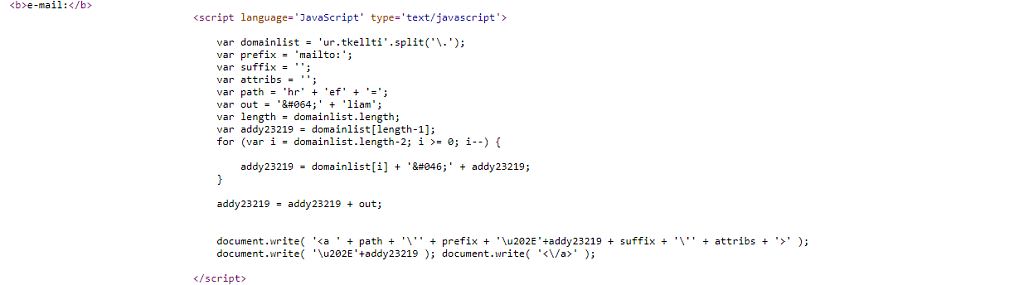 Маскировка E-mail на страницах сайта