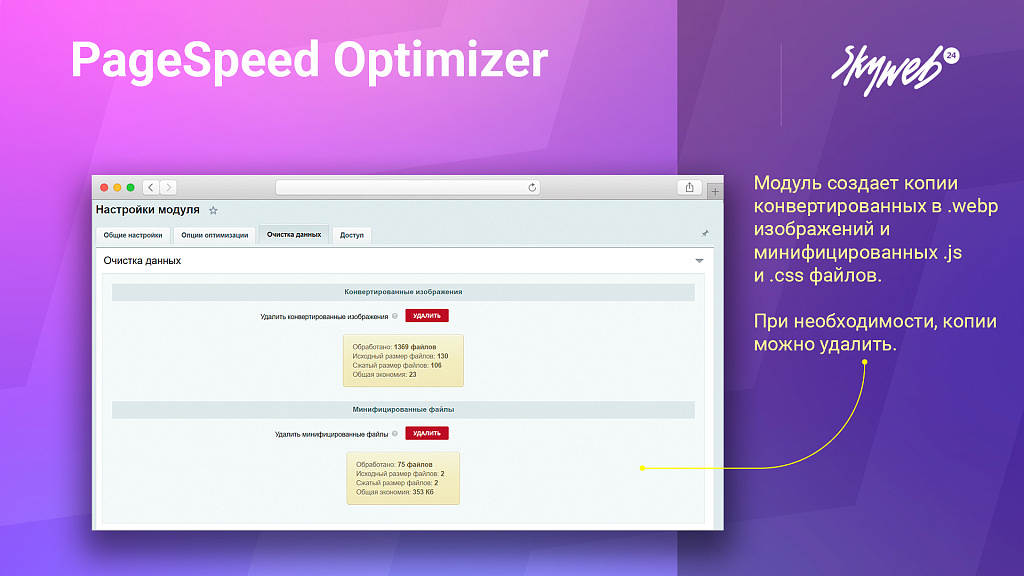 Google PageSpeed Optimizer: Ускорение и оптимизация загрузки сайта (HTML, CSS, JS, WebP, LazyLoad)