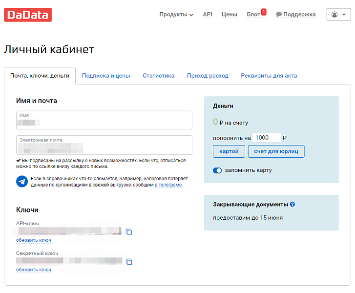 WBS24: Авто-заполнение полей с реквизитами для юридических лиц (через DaData)