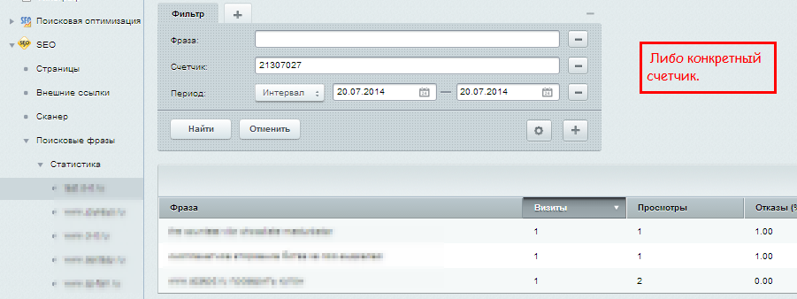 Метрика, поисковые фразы