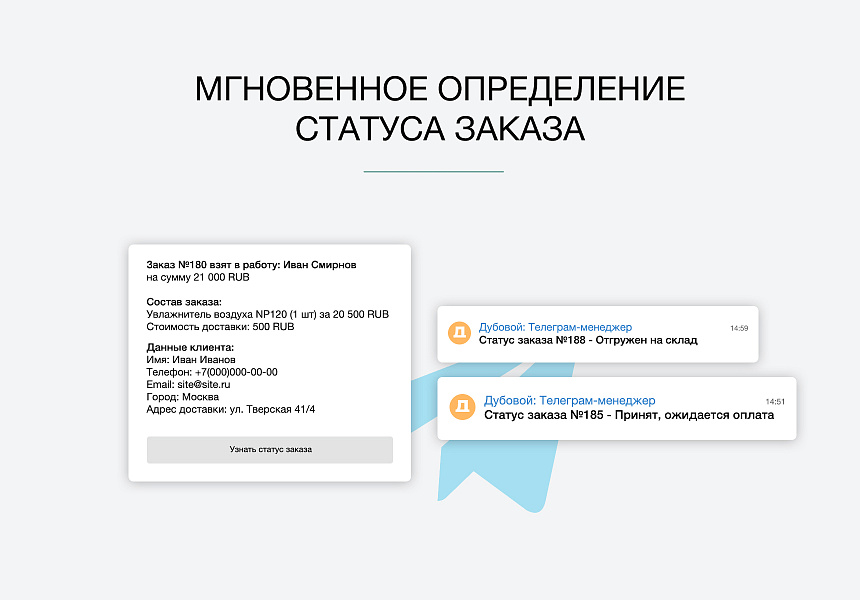Дубовой: Телеграм менеджер - обработка заказов через телеграм