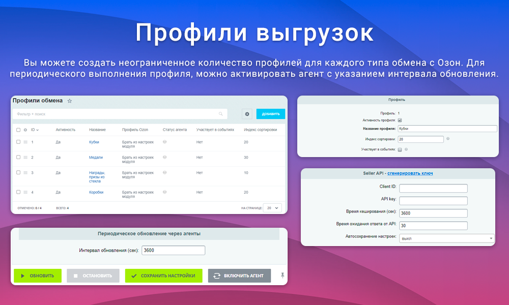 Интеграция с Ozon (Озон) через SELLER API: выгрузка товаров, обновление цен и остатков, заказы FBS