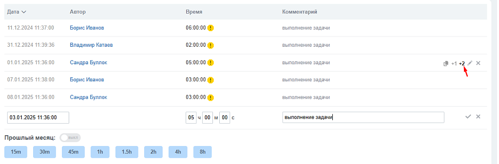Управление затраченным временем в задачах